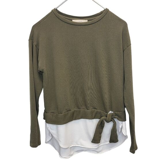 LOFT Women Green White Langenlook Sweatshirt S Petite - Picture 1 of 13